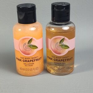 The Body Shop Pink Grapefruit Shower Gel & Gel Lotion 2 Oz Travel Size New